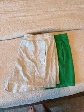 all in motion Green and Light Gray womens Elastic-Waist Shorts Set. XL